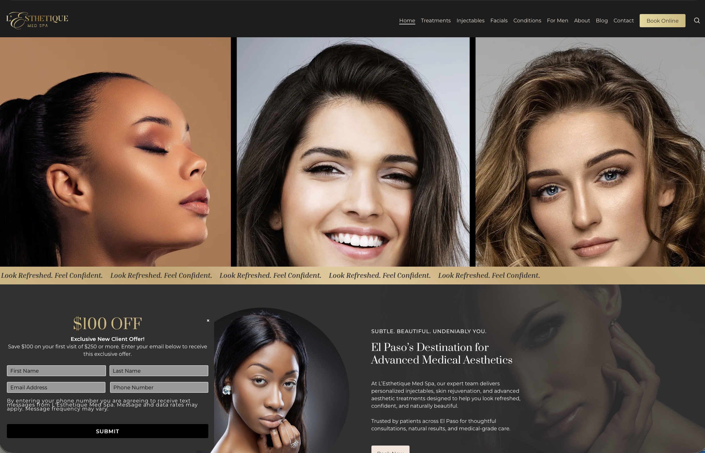 Lesthetique Medspa website and social media project by Lumalynn Marketing.