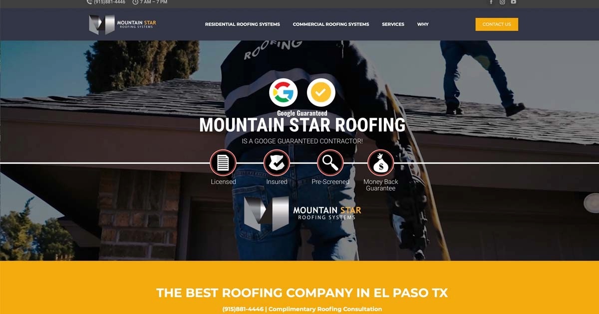 Mountain Star Roofing full marketing project by Lumalynn Marketing.
