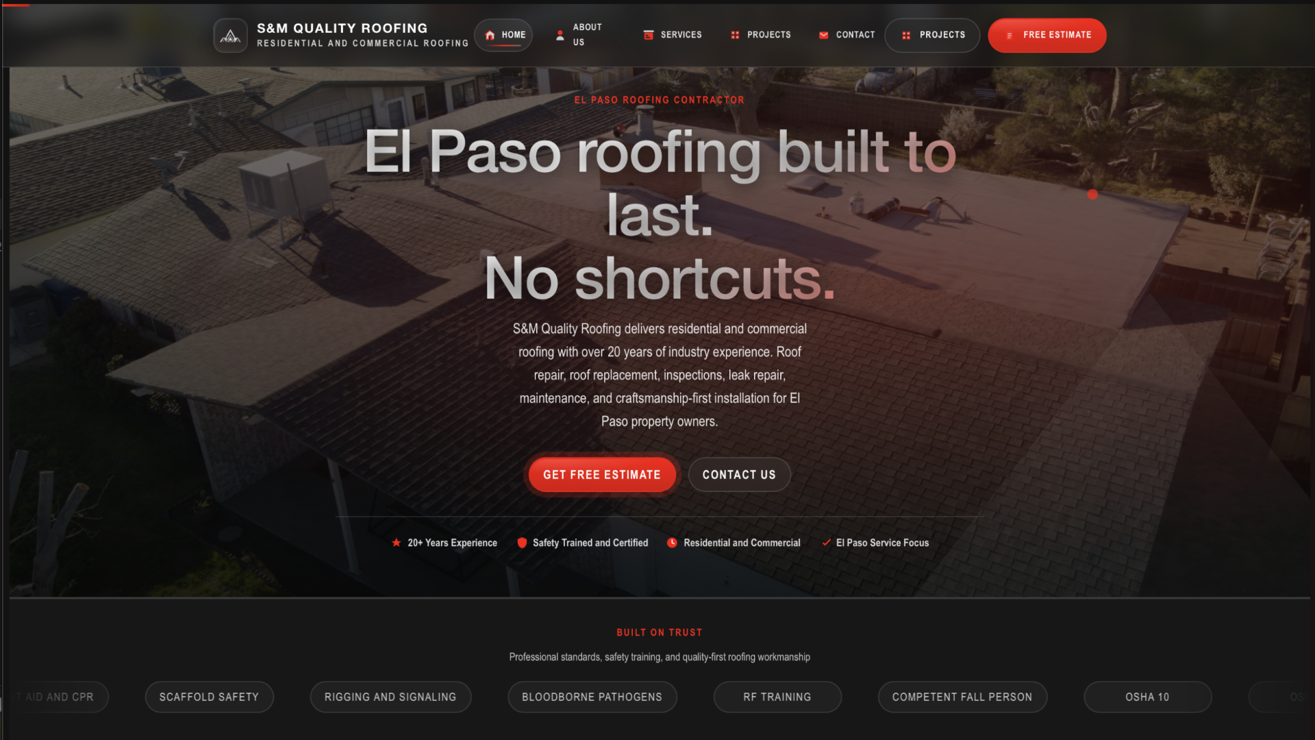 S & M Quality Roofing website and marketing project by Lumalynn Marketing.