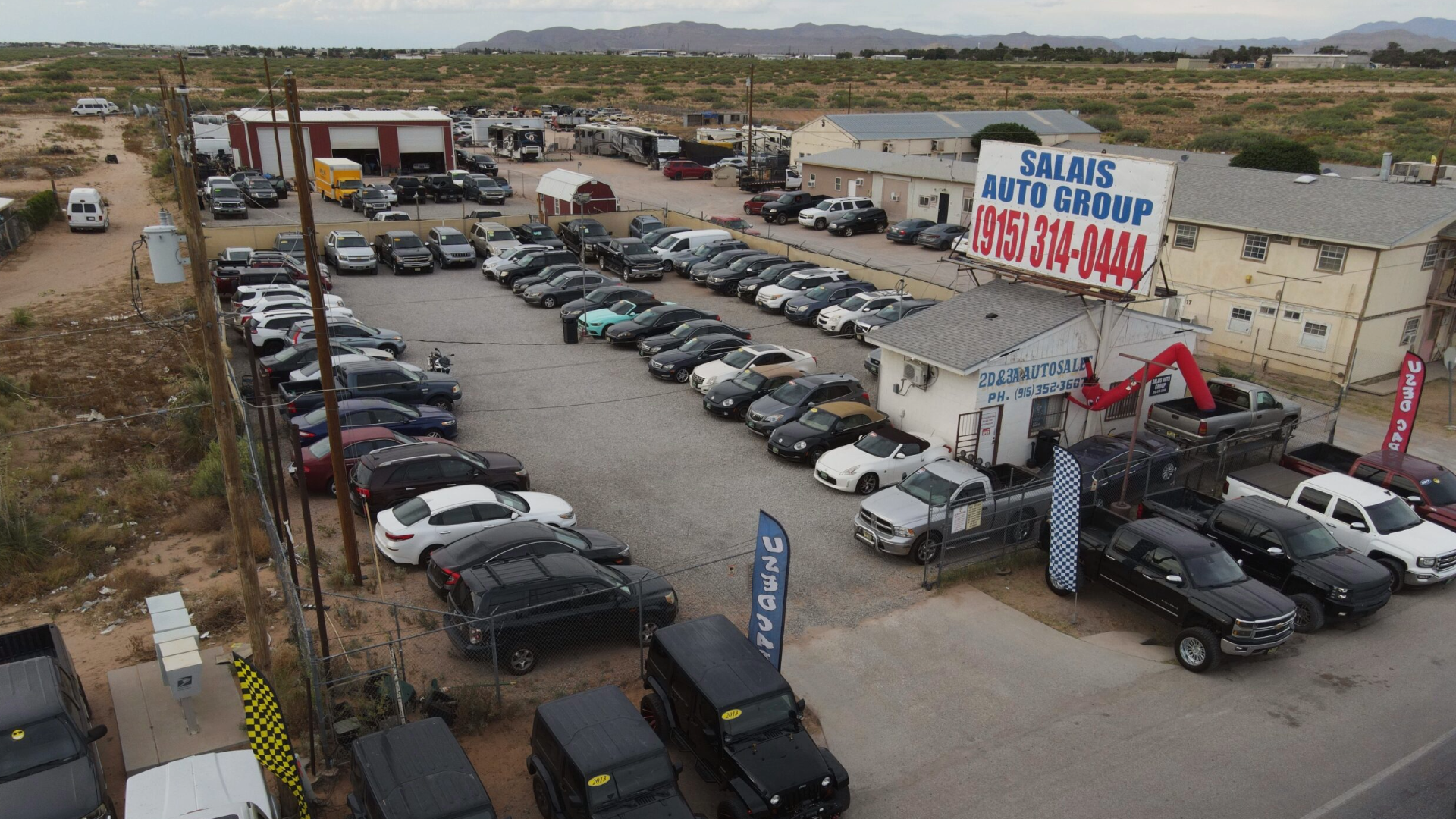 Salais Auto Group drone photo captured for Lumalynn Marketing video production.